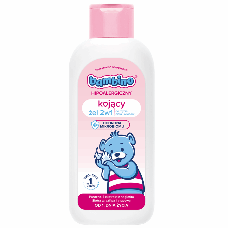 Bambino Hipoalergiczny kojący żel do mycia ciała i włosów 2w1, 400 ml