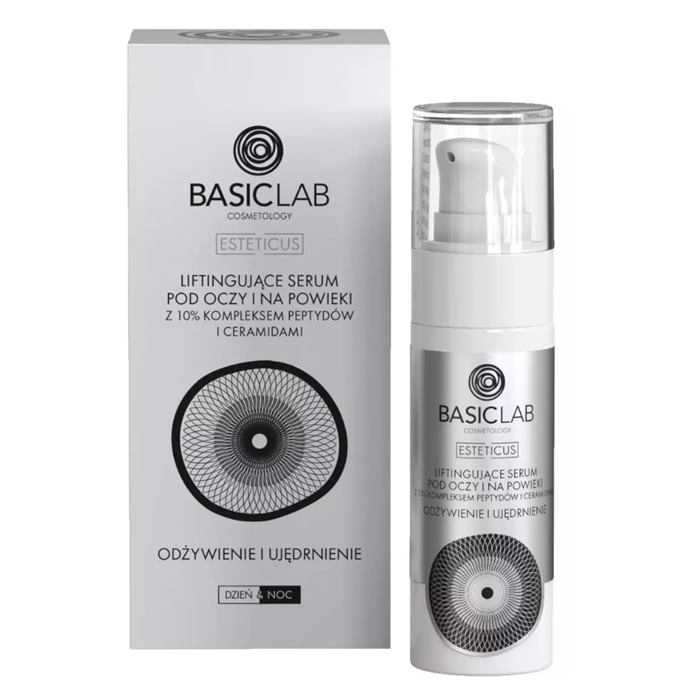 BasicLab liftingujące serum pod oczy i na powieki z peptydami i ceramidami, 15 ml