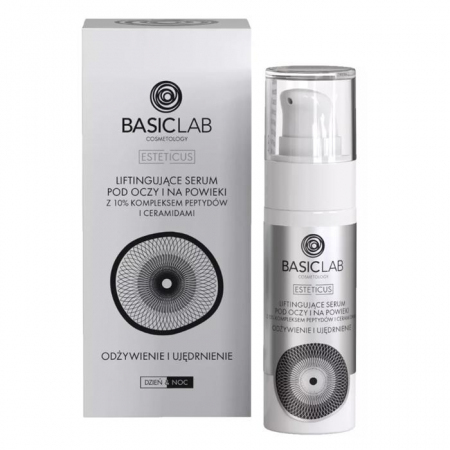 BasicLab liftingujące serum pod oczy i na powieki z peptydami i ceramidami, 30 ml