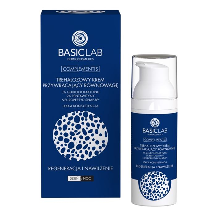 BasicLab trehalozowy krem przywracający równowagę lekki, 50 ml