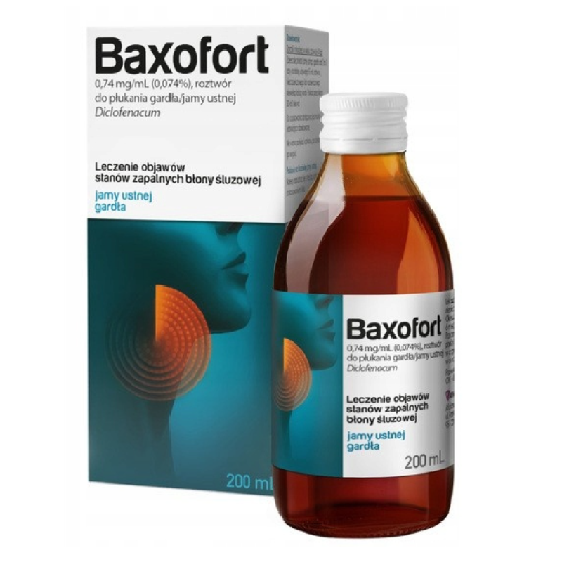 Baxofort 0,74 mg/ml roztwór do płukania gardła i jamy ustnej, 200 ml