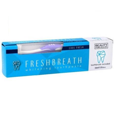 BEAUTY FORMULAS wybielająca pasta do zębów freshbreath 100 ml + szczoteczka