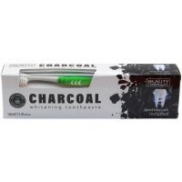 BEAUTY FORMULAS wybielająca pasta do zębów z aktywnym węglem 100 ml + szczoteczka