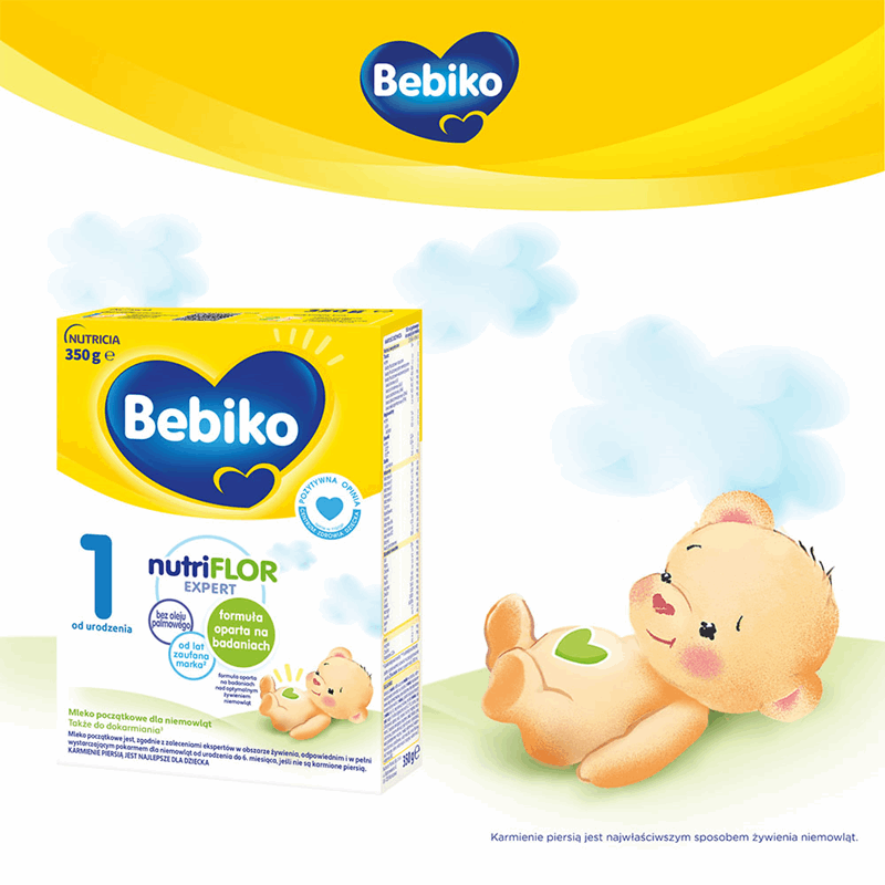 Bebiko 1 NutriFlor Expert Mleko początkowe dla niemowląt od urodzenia 350 g