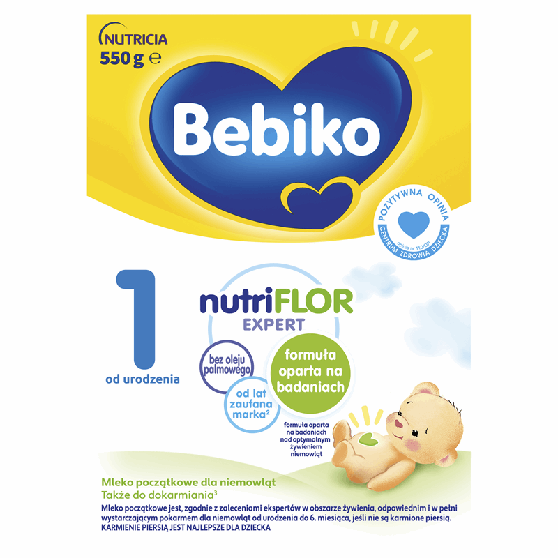 Bebiko 1 NutriFlor Expert mleko początkowe dla niemowląt od urodzenia, 550 g
