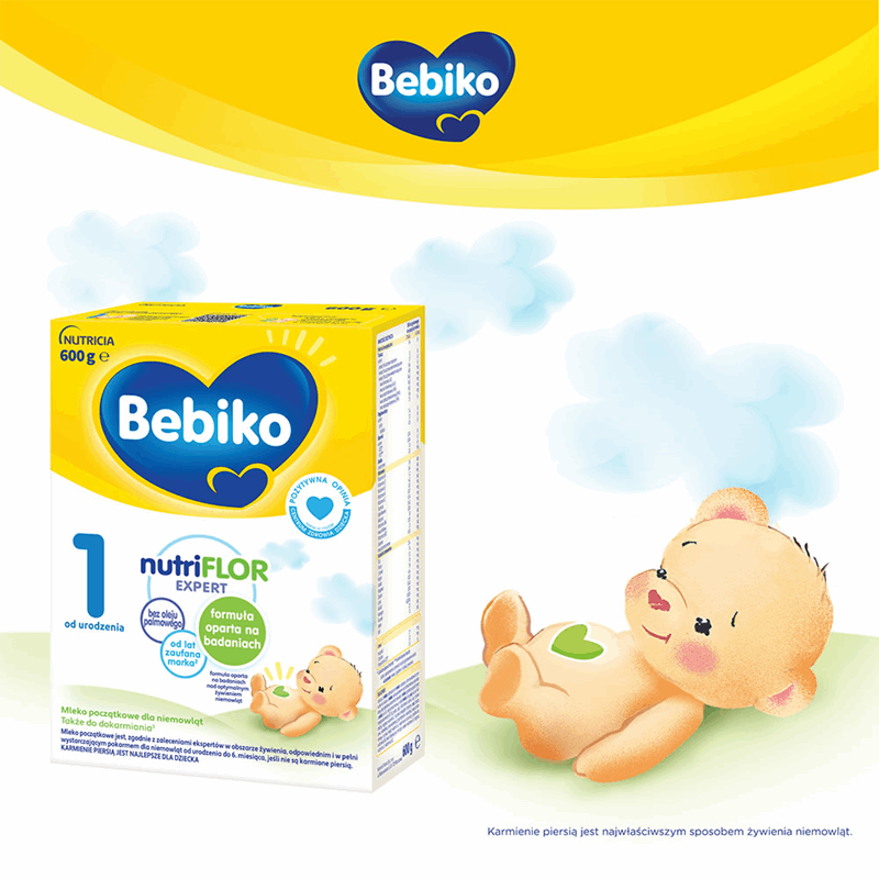 Bebiko 1 NutriFlor Expert Mleko początkowe dla niemowląt od urodzenia 600 g