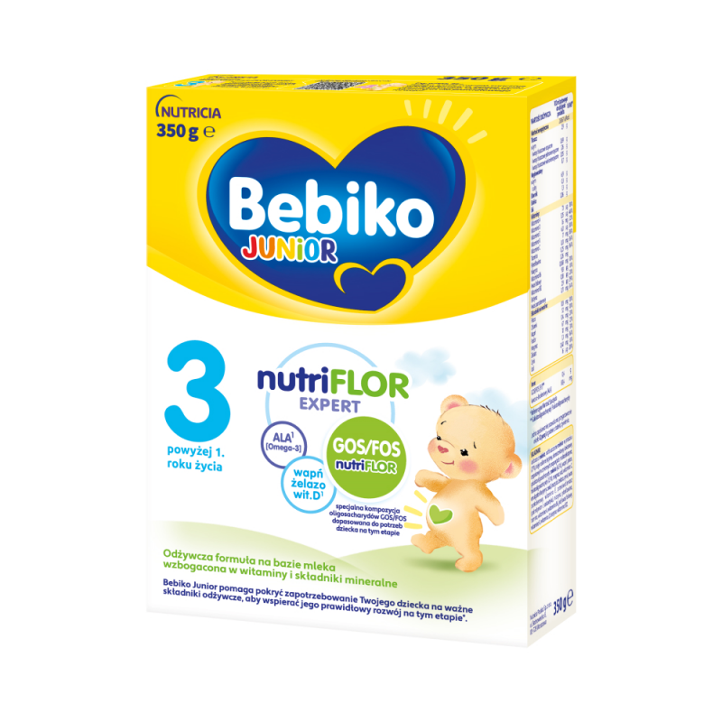 Bebiko Junior 3 NUTRIflor Expert Odżywcza formuła na bazie mleka dla dzieci powyżej 1. roku życia 350 g