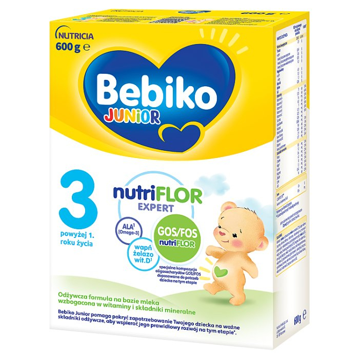 Bebiko Junior 3 NUTRIflor Expert Odżywcza formuła na bazie mleka dla dzieci powyżej 1. roku życia 600 g