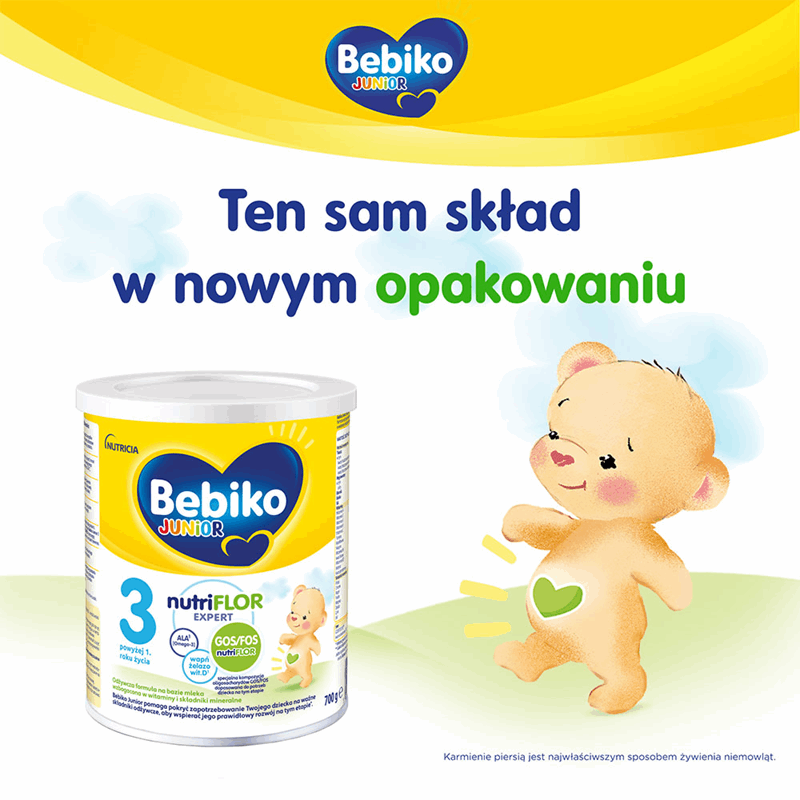 Bebiko Junior 3 NUTRIflor Expert Odżywcza formuła na bazie mleka dla dzieci powyżej 1. roku życia 700 g