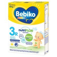 Bebiko Junior 3R NUTRIflor Expert Odżywcza formuła na bazie mleka z kleikiem ryżowym dla dzieci powyżej 1. roku życia 350 g