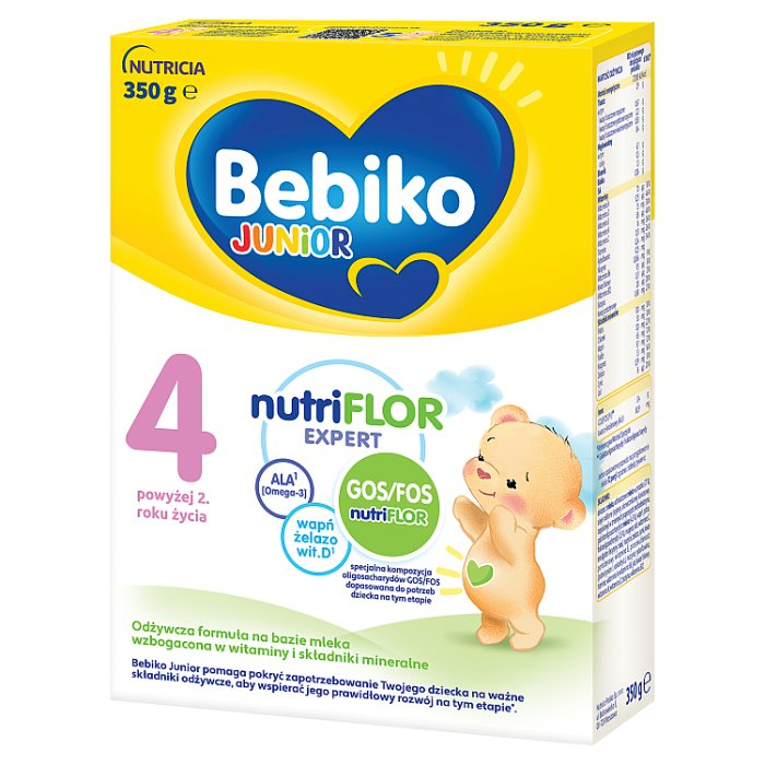 Bebiko Junior 4 NUTRIflor Expert Odżywcza formuła na bazie mleka dla dzieci powyżej 2. roku życia 350 g