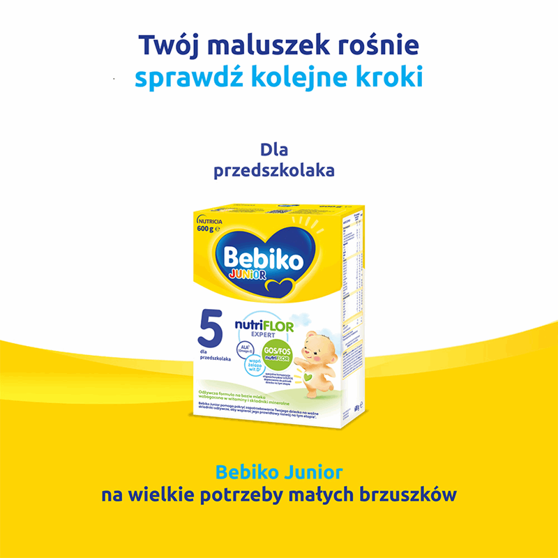 Bebiko Junior 4 NUTRIflor Expert Odżywcza formuła na bazie mleka dla dzieci powyżej 2. roku życia 600 g