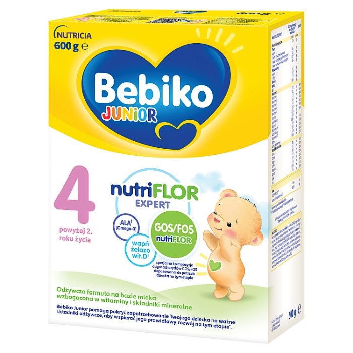 Bebiko Junior 4 NUTRIflor Expert Odżywcza formuła na bazie mleka dla dzieci powyżej 2. roku życia 600 g