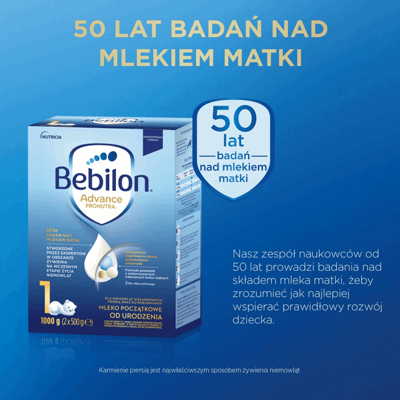 Bebilon 1 Advance Pronutra Mleko początkowe od urodzenia 1000 g