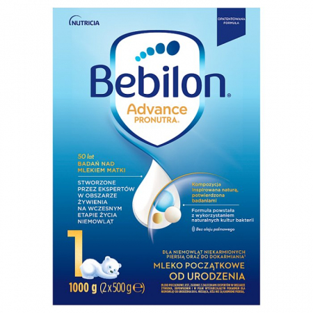 Bebilon 1 Advance Pronutra Mleko początkowe od urodzenia 1000 g