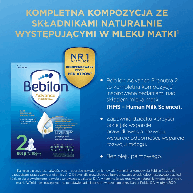 Bebilon 2 Advance Pronutra Mleko następne po 6. miesiącu 1000 g