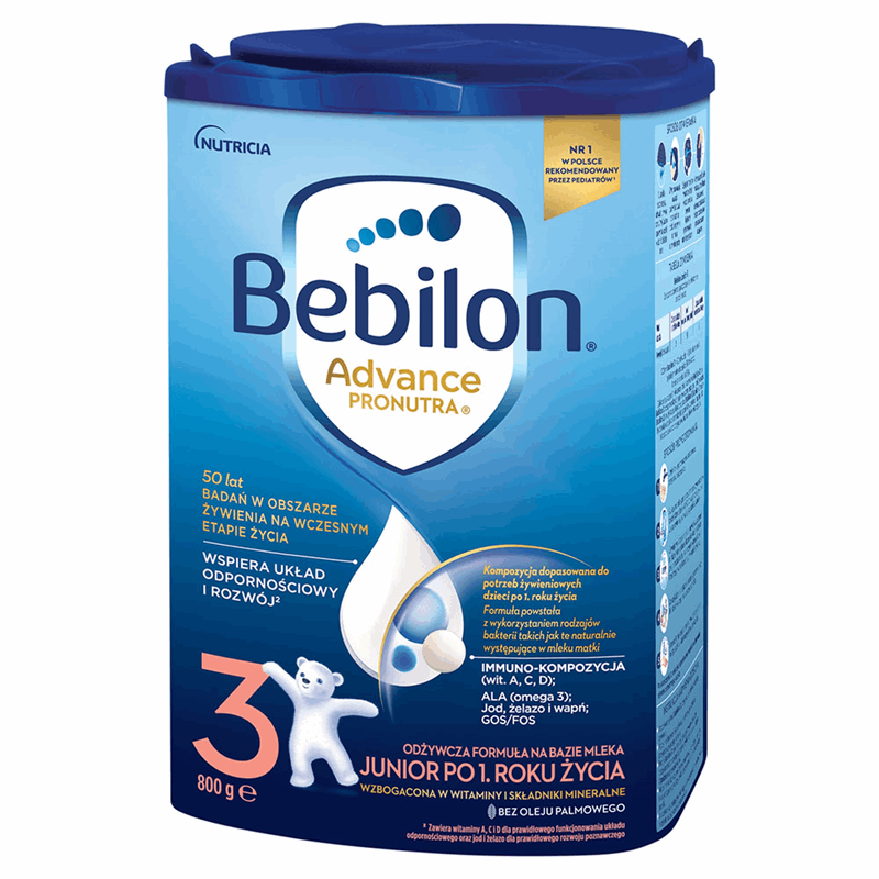 Bebilon 3 Advance Pronutra Junior formuła na bazie mleka po 1. roku życia, 800 g