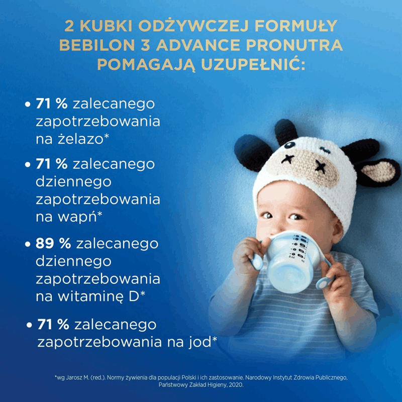 Bebilon 3 Advance Pronutra Junior Odżywcza formuła na bazie mleka po 1. roku życia 1000 g