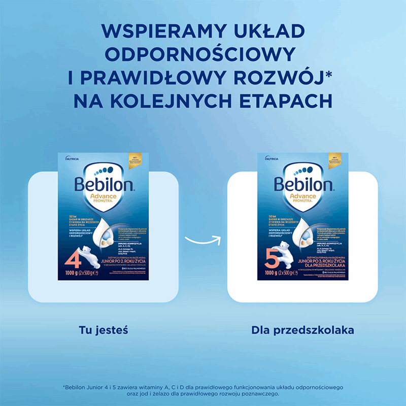 Bebilon 4 Advance Pronutra Junior formuła na bazie mleka po 2. roku życia, 1000 g