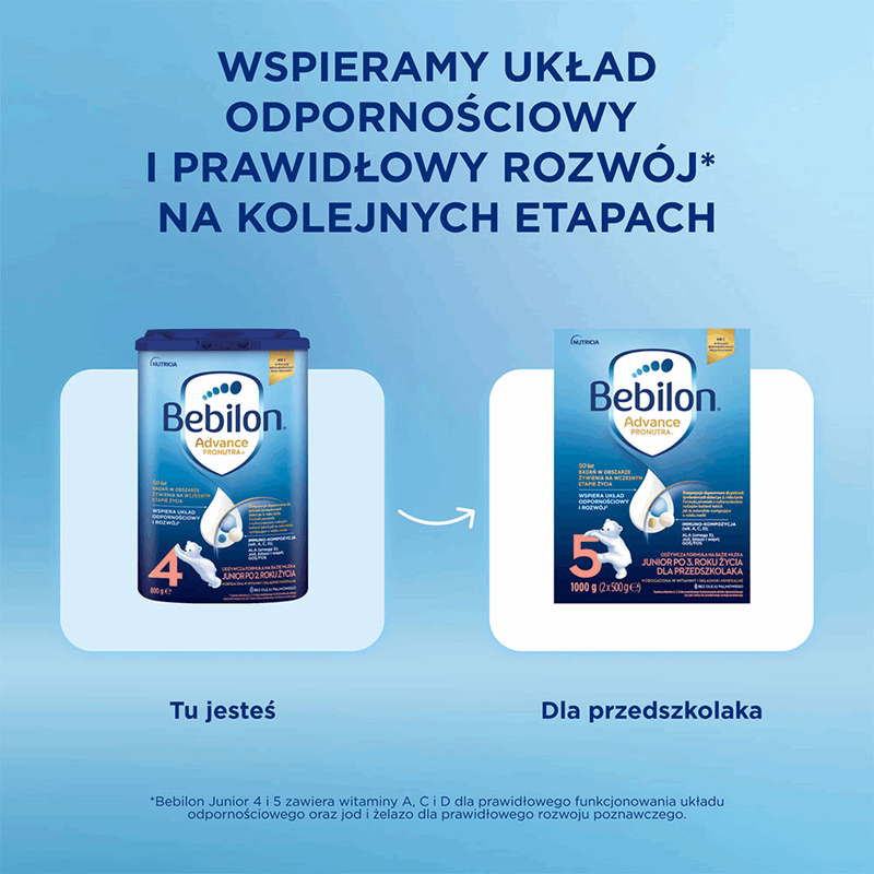 Bebilon 4 Advance Pronutra Junior formuła na bazie mleka po 2. roku życia, 800 g