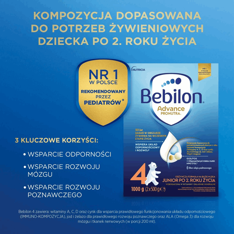 Bebilon 4 Advance Pronutra junior po 2 roku, 1000 g