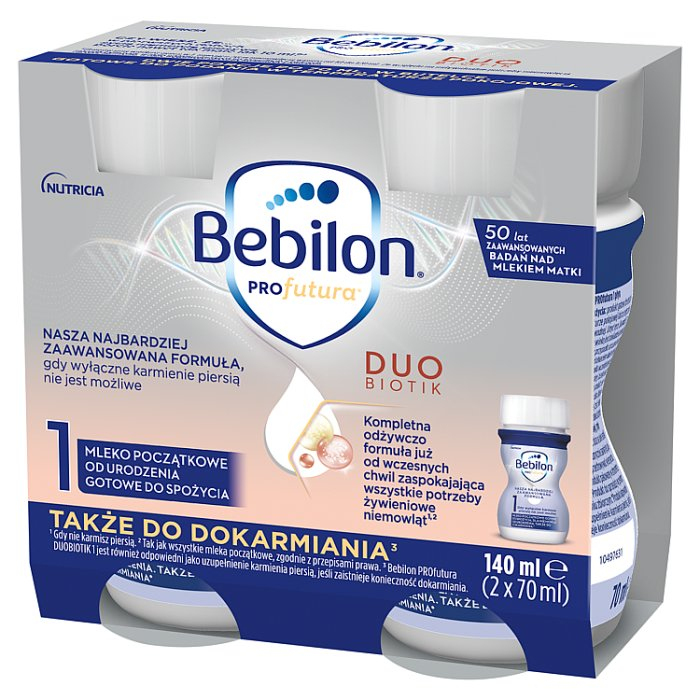Bebilon Profutura 1 DuoBiotik mleko początkowe od urodzenia (1-20 kg), 2 x 70 ml