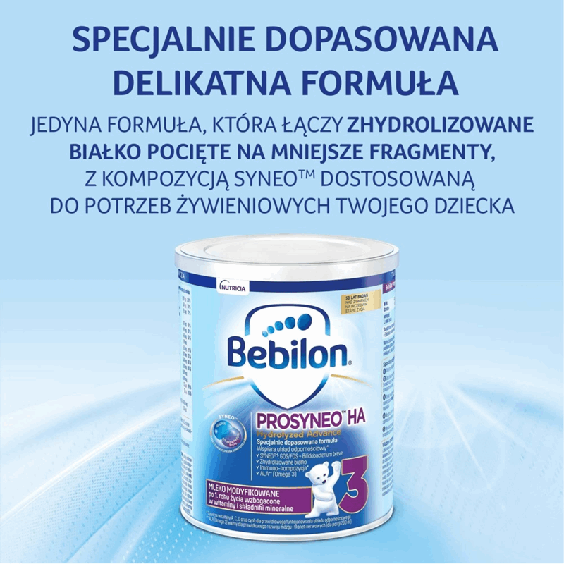 Bebilon Prosyneo HA 3 odżywcza formuła na bazie mleka po 1. roku życia, 400 g