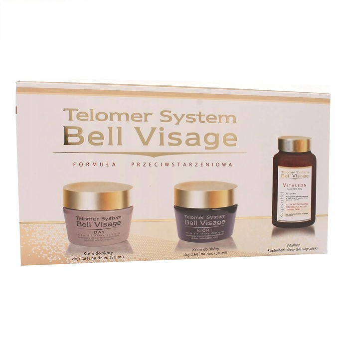 Bell Visage Telomer System Zestaw: krem na dzień, 50ml + krem na noc, 50ml + kapsułki, 60 szt.
