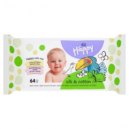 BELLA BABY HAPPY Chusteczki nasączane JEDWAB I BAWEŁNA 64 szt.