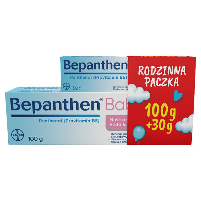 Bepanthen Baby maść ochronna przeciw odparzeniom zestaw, 100 g + 30 g