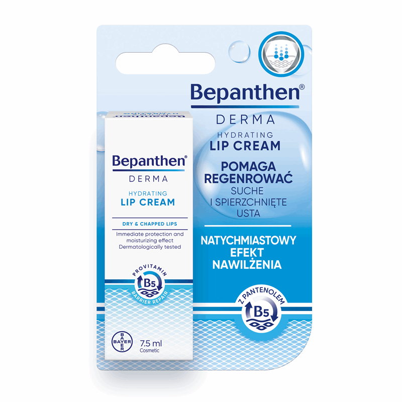 Bepanthen Derma Hydrating Lip Cream nawilżająco-ochronny krem do ust, 7,5 ml