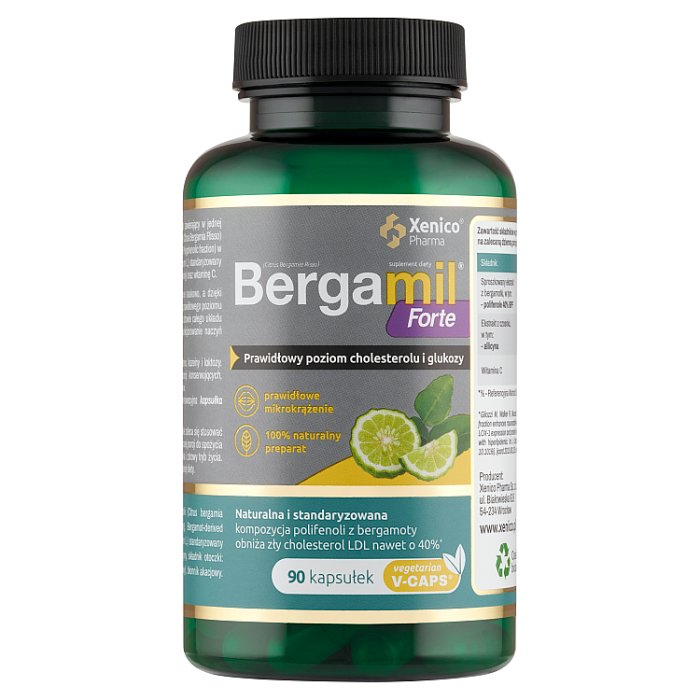 Bergamil Forte kapsułki na prawidłowy cholesterol i poziom glukozy, 90 szt.