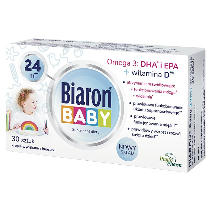 Biaron Baby 24 m+ twist-off krople wyciskane z kapsułki, 30 szt.