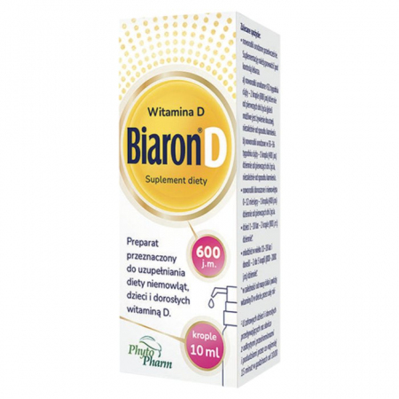 Biaron D 600 j.m. krople z witaminą D dla niemowląt, dzieci i dorosłych, 10 ml