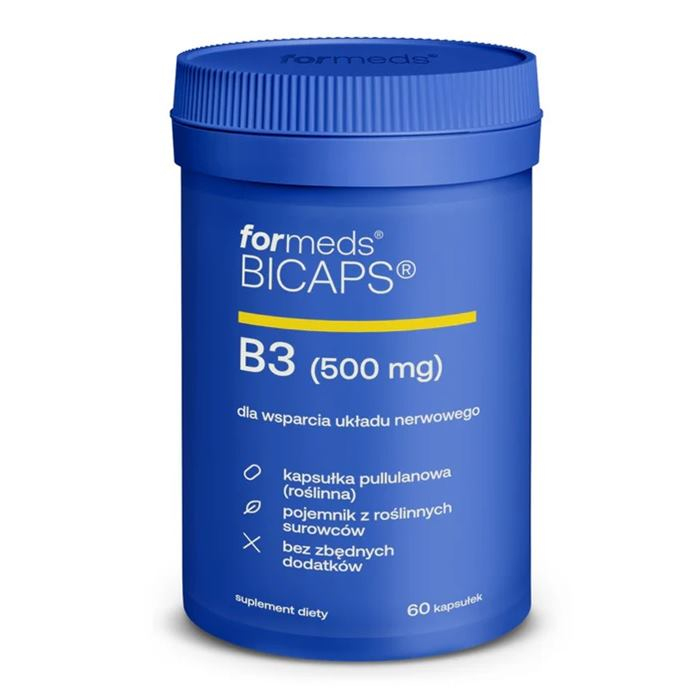 Bicaps Witamina B3 500 mg niacyna kapsułki ForMeds, 60 szt.