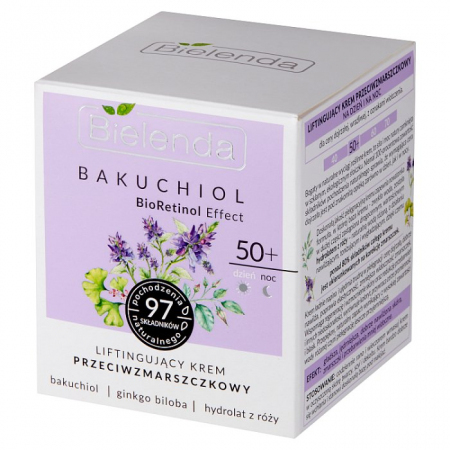 BIELENDA BAKUCHIOL BioRetinol Liftingujący krem przeciwzmarszczkowy 50+, dzień/ noc, 50 ml
