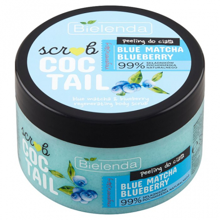 BIELENDA COCTAIL SCRUB Regenerujący peeling do ciała Blue Matcha + Blueberry 350 g
