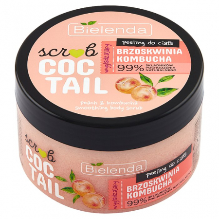 BIELENDA COCTAIL SCRUB Wygładzający peeling do ciała Brzoskwinia + Kombucha 350 g