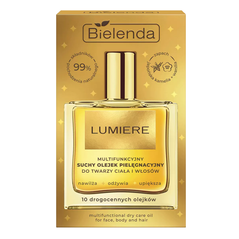 Bielenda Lumiere Multifunkcyjny suchy olejek pielęgnacyjny do twarzy, ciała i włosów, 50 ml