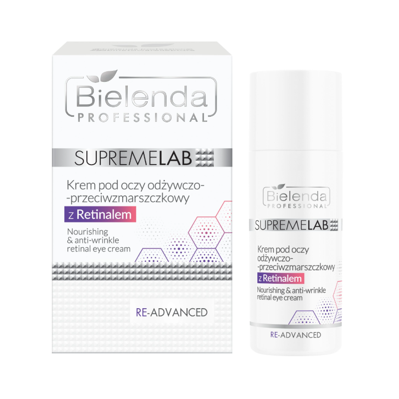 Bielenda Professional Supremelab Re-Advanced Krem pod oczy odżywczo-przeciwzmarszczkowy z Retinalem, 15 ml