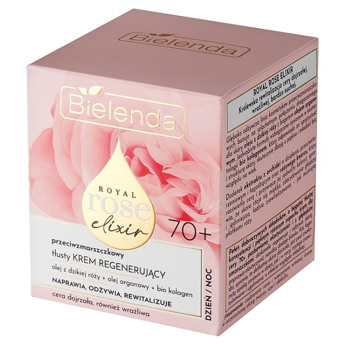 Bielenda Royal Rose Elixir Przeciwzmarszczkowy tłusty krem 70+ na dzień i noc, 50 ml