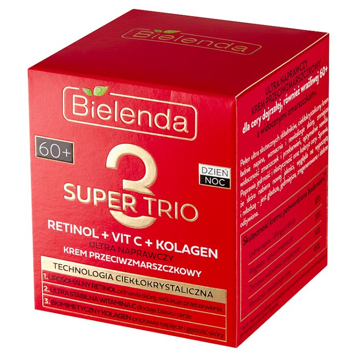Bielenda Super Trio 60+ krem przeciwzmarszczkowy do twarzy ultra naprawczy, 50 ml