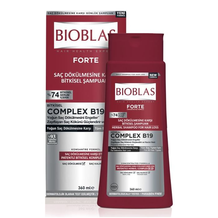 Bioblas Forte Complex B19 szampon przeciw intensywnemu wypadaniu włosów, 360 ml
