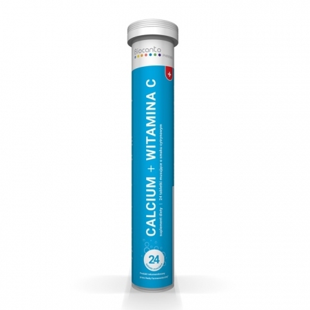 BIOCANTO Calcium + Witamina C (smak cytrynowy) 24 tabletki musujące