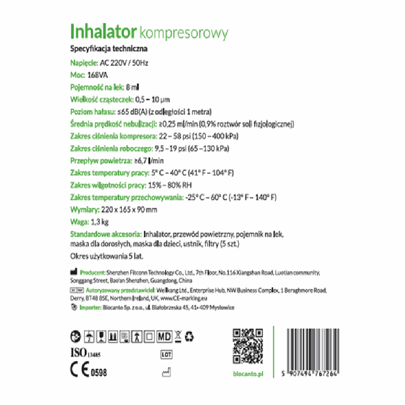 Biocanto Inhalator kompresorowy, 1 szt.