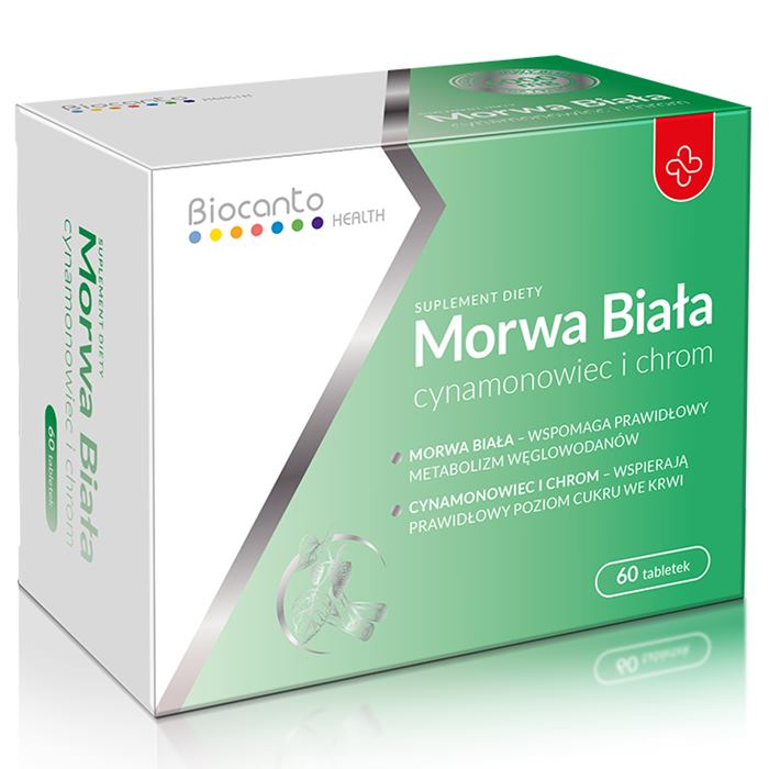 Biocanto Morwa biała, cynamonowiec i chrom tabletki, 60 szt.