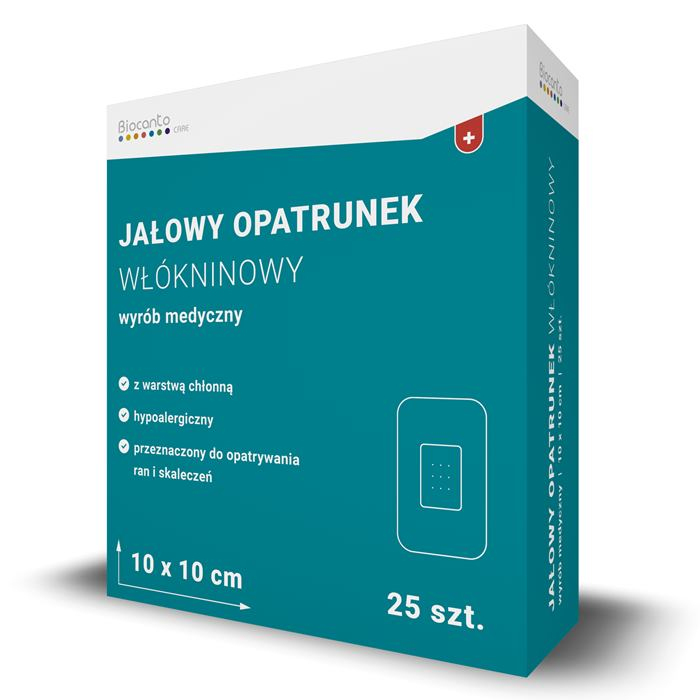 Biocanto Opatrunek jałowy włókninowy 10 cm x 10 cm, 25 szt.