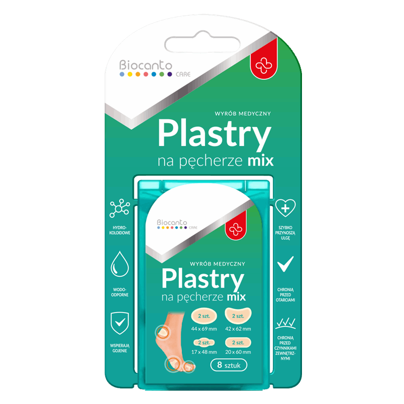 Biocanto Plastry na pęcherze Mix, 8 szt.