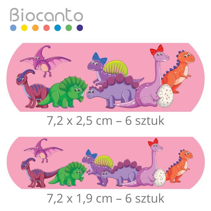 BIOCANTO Zestaw różowych plastrów dla dzieci 12 szt.