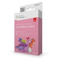 BIOCANTO Zestaw różowych plastrów dla dzieci 12 szt.